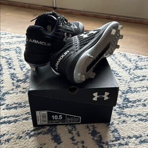 Under Armour Black and Silver Cleats